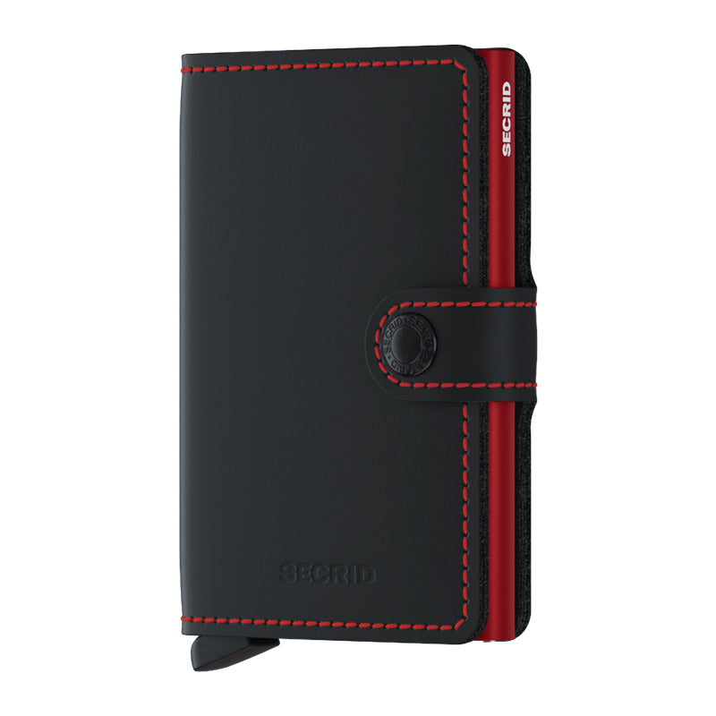 Secrid Mini Wallet - Matte Black-Red