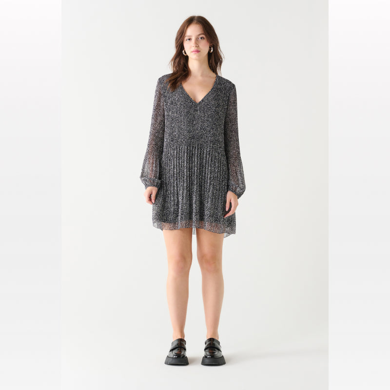 Black Tape V-Neck Pleated Mini Dress Black Tape V-Neck Pleated Mini Dress