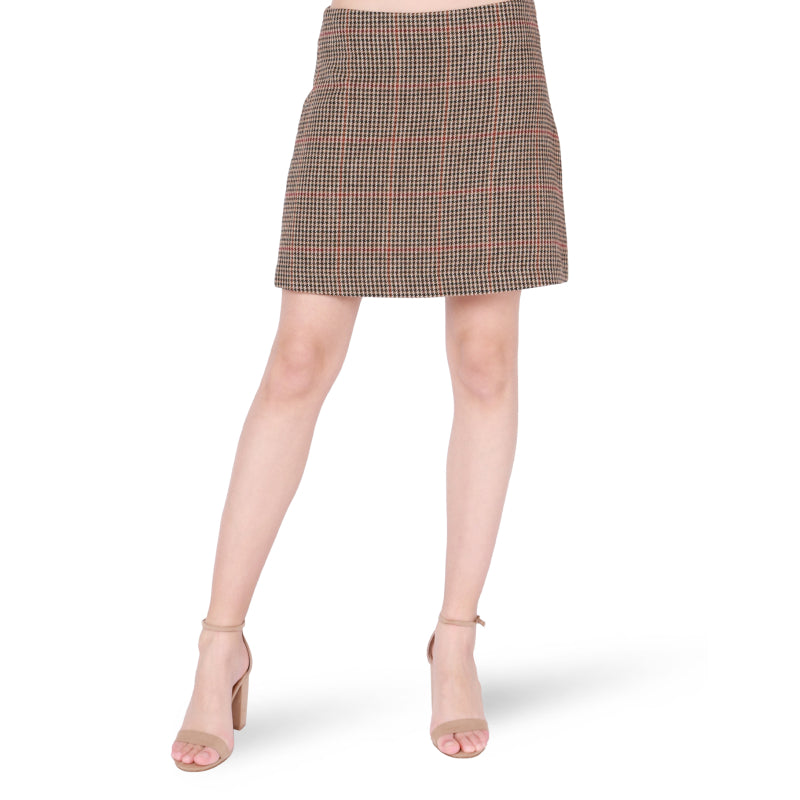 Brown houndstooth shop skirt