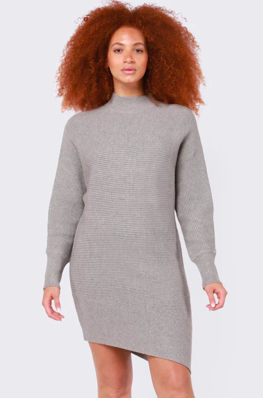 Black Tape Asymmetrical Sweater Dress