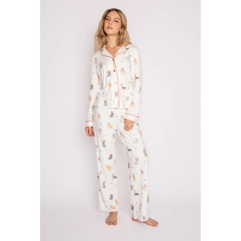 PJ Salvage Women s Stars Paws PJ Set PJ Ivory Small