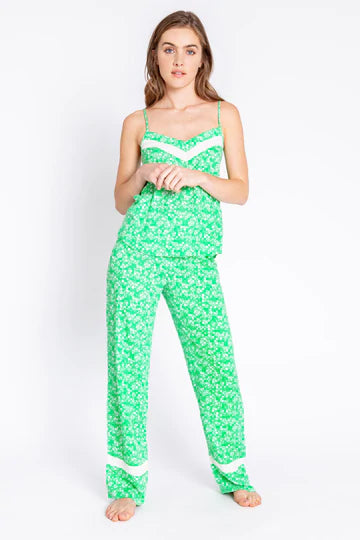 P.J. Salvage Out Of Office Floral Pj Set Green XS