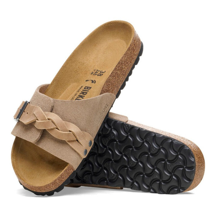 Birkenstock Braid Taupe Daim/Cuir Huilé - Étroit