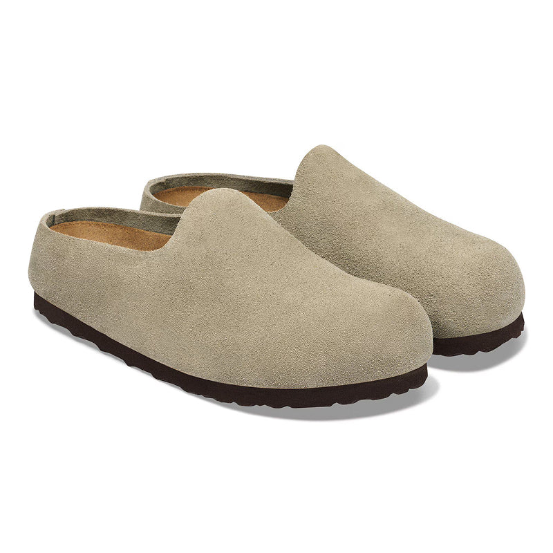 Birkenstock Amsterdam Cuir Suède Enveloppé - Taupe