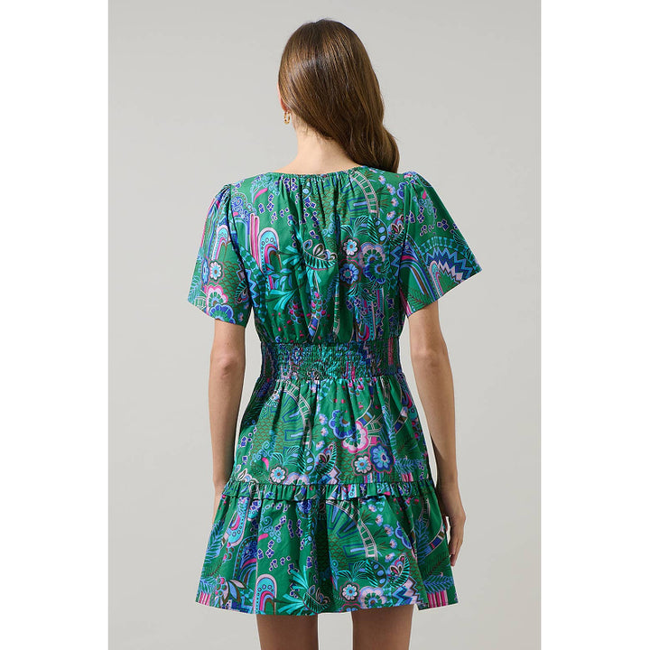 Sugarlips Vesper Floral Aylin Smocked Mini Dress