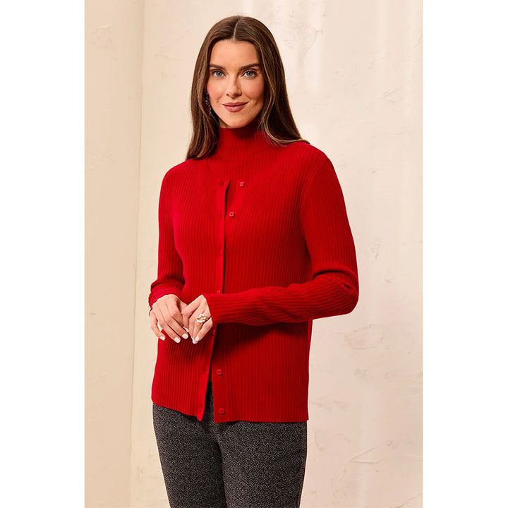 Tribal Ribbed Button Front Sweater Cardigan