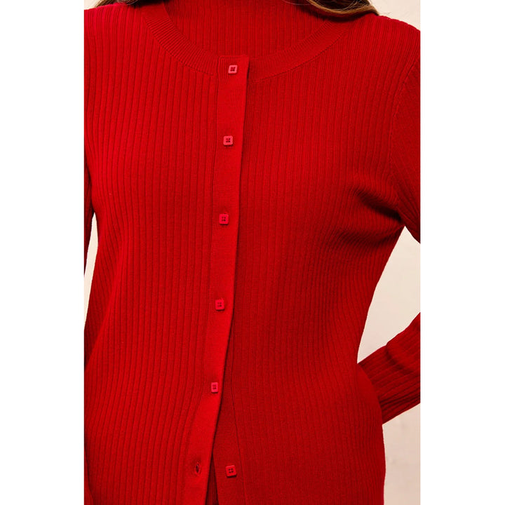 Tribal Ribbed Button Front Sweater Cardigan