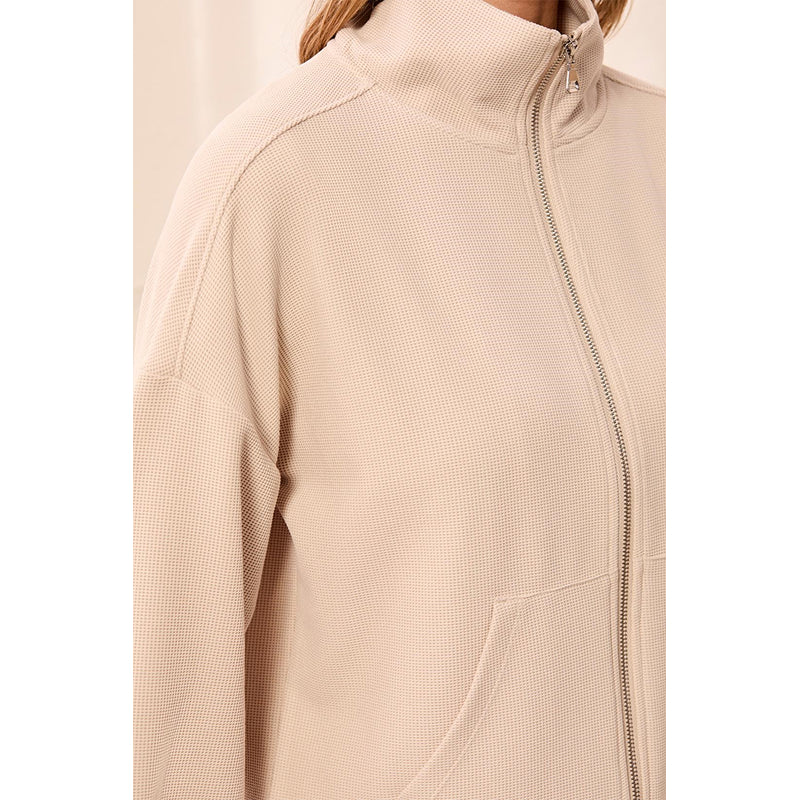 Tribal Long Sleeve Mock Neck Zip Cardigan with Pocket