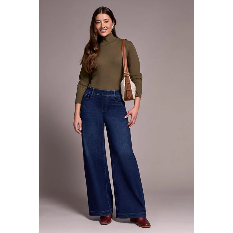Tribal Audrey Boundless Stretch Denim Pull-On Wide Jeans