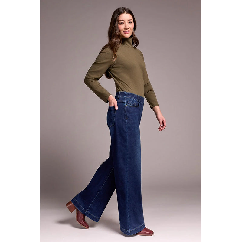 Tribal Audrey Boundless Stretch Denim Pull-On Wide Jeans