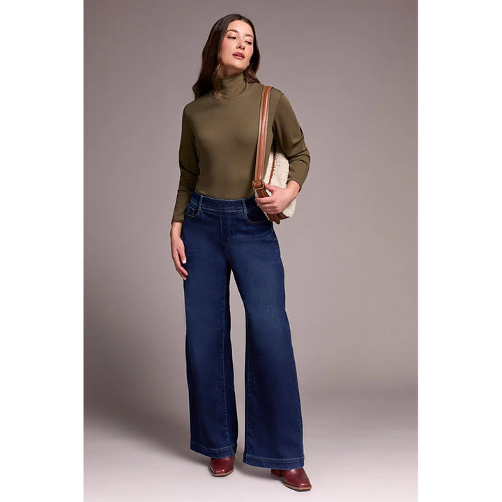 Tribal Audrey Boundless Stretch Denim Pull-On Wide Jeans
