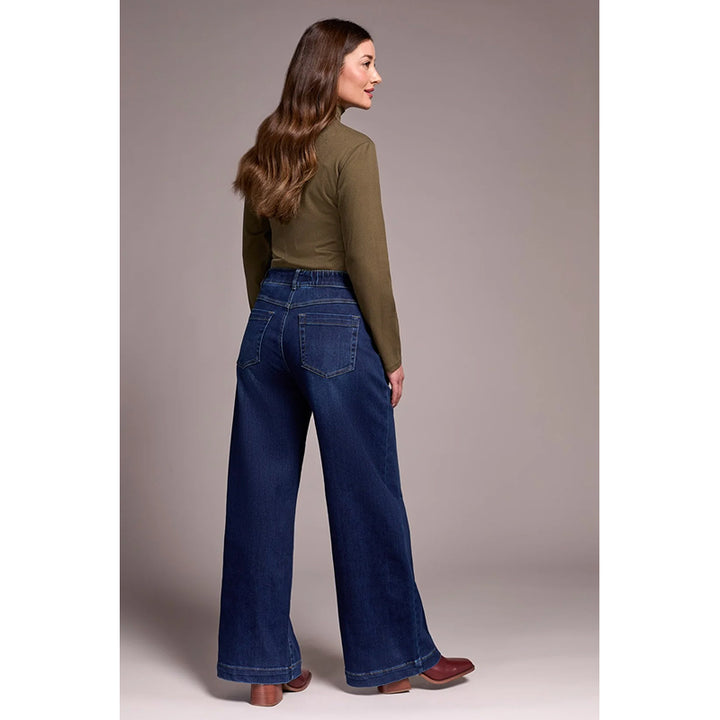 Tribal Audrey Boundless Stretch Denim Pull-On Wide Jeans