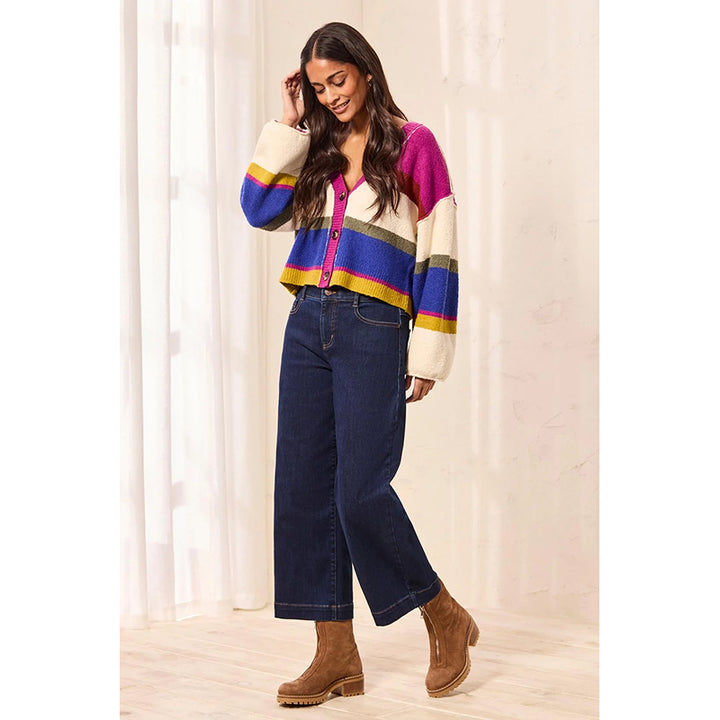 Tribal Audrey Boundless Stretch Wide Crop Denim Jeans