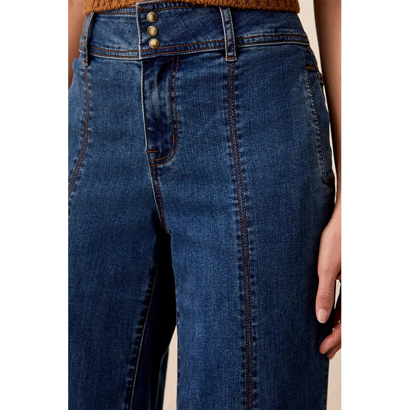 Tribal Audrey Hugging Wide Denim Trouser