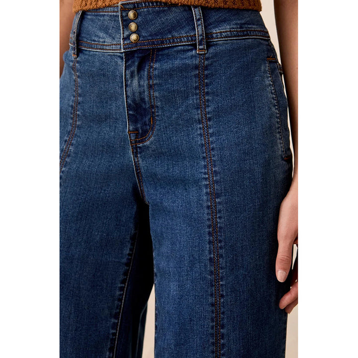 Tribal Audrey Hugging Wide Denim Trouser
