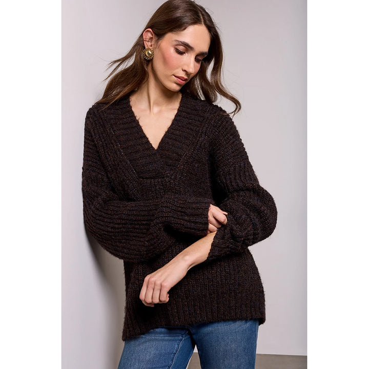 Pull oversize à col en V Tribal