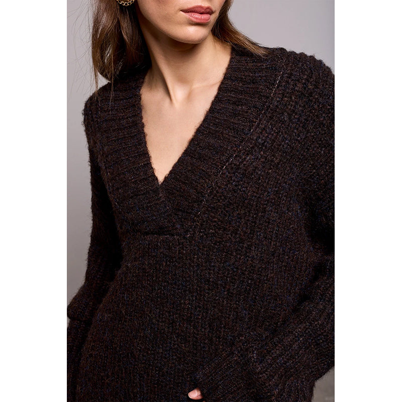 Pull oversize à col en V Tribal
