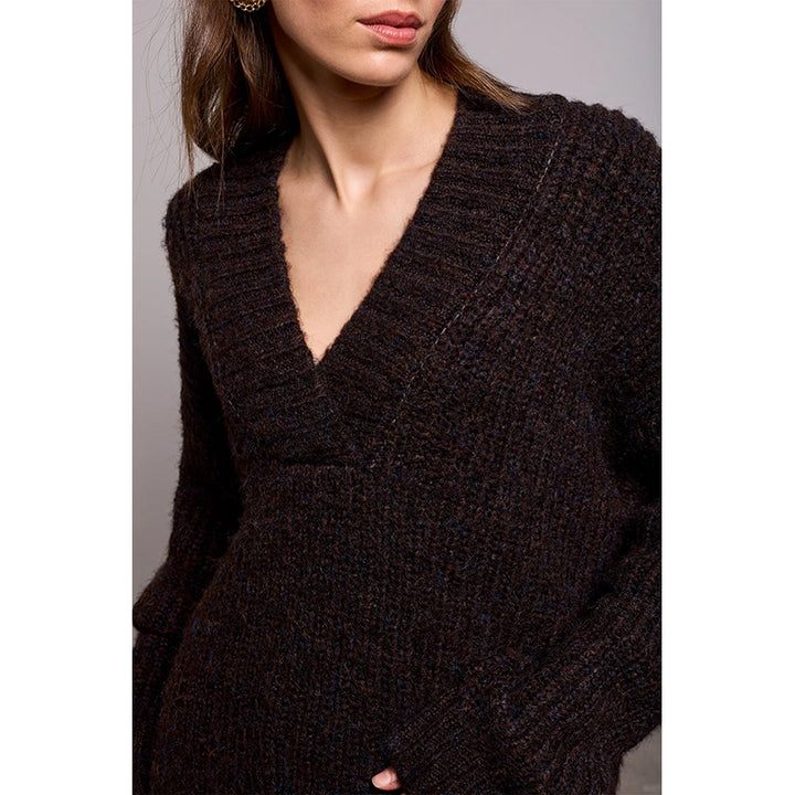 Pull oversize à col en V Tribal