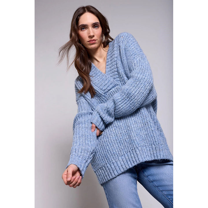 Pull oversize à col en V Tribal
