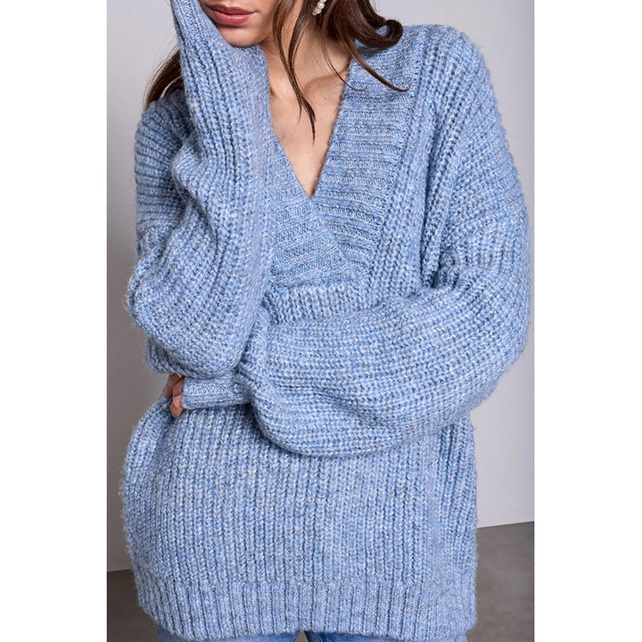 Pull oversize à col en V Tribal