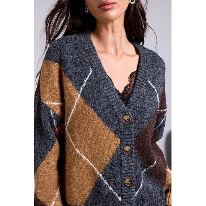 Cardigan pull en maille argyle Tribal Loftly