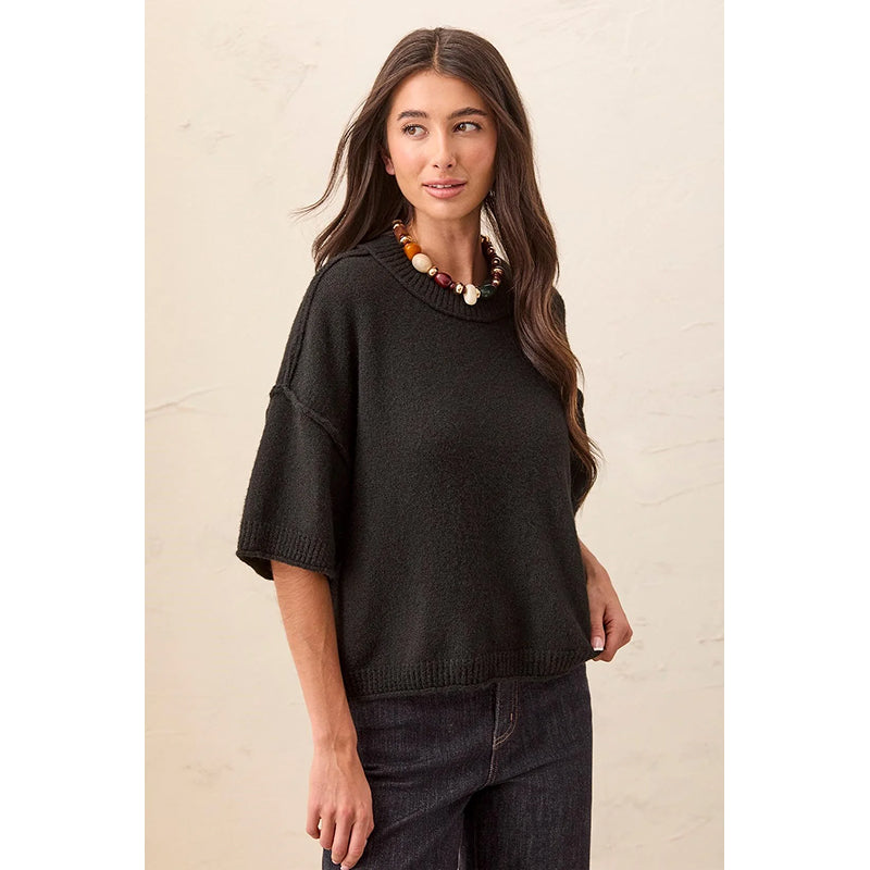 Tribal Lofty Elbow Sleeve Crew Neck Sweater
