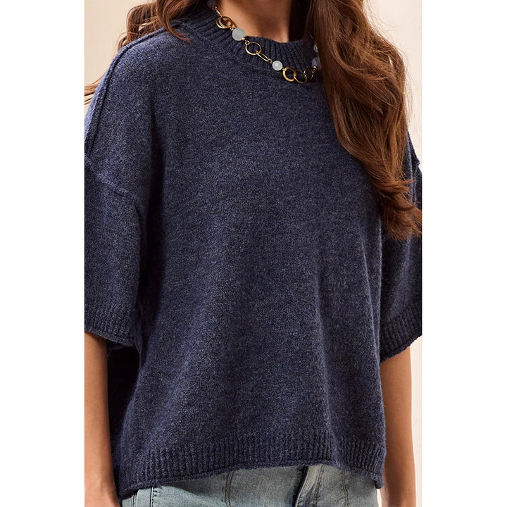 Tribal Lofty Elbow Sleeve Crew Neck Sweater
