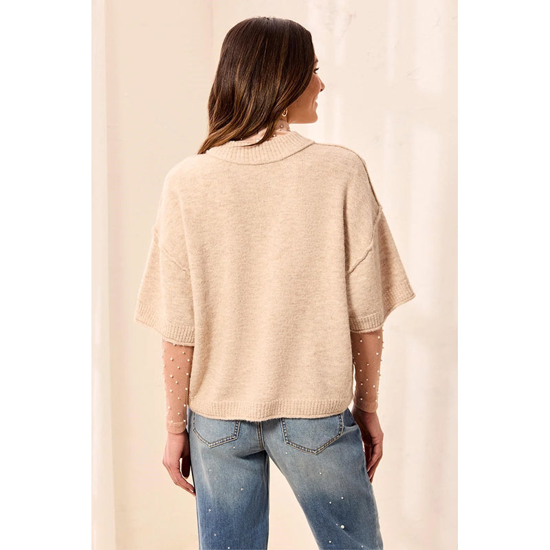 Tribal Lofty Elbow Sleeve Crew Neck Sweater