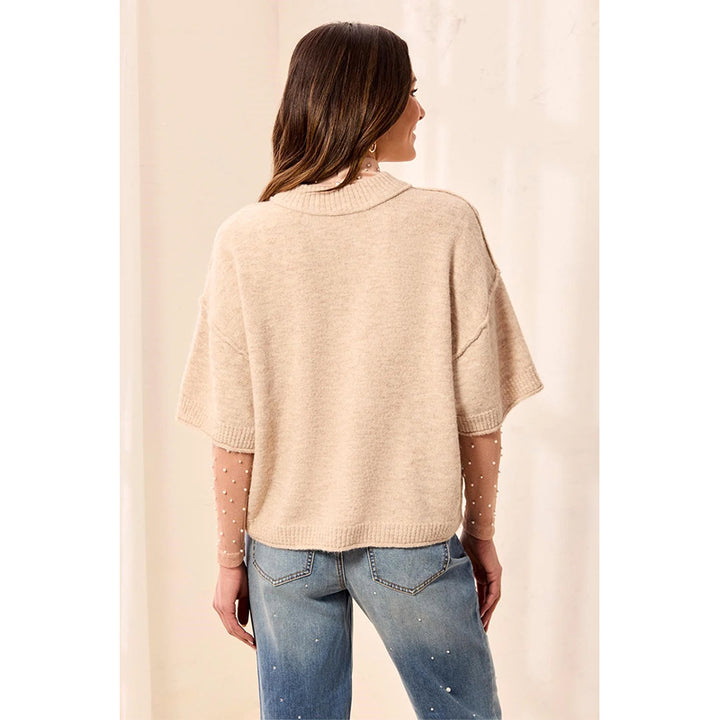 Tribal Lofty Elbow Sleeve Crew Neck Sweater