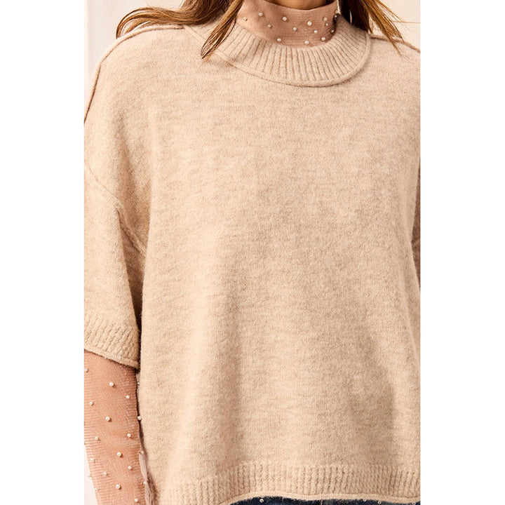 Tribal Lofty Elbow Sleeve Crew Neck Sweater