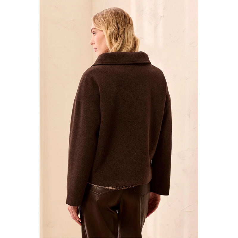 Veste en tricot à col cheminée et boutonnage avant Tribal Lofty