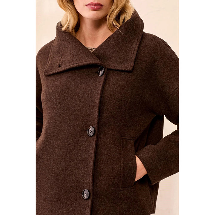 Veste en tricot à col cheminée et boutonnage avant Tribal Lofty
