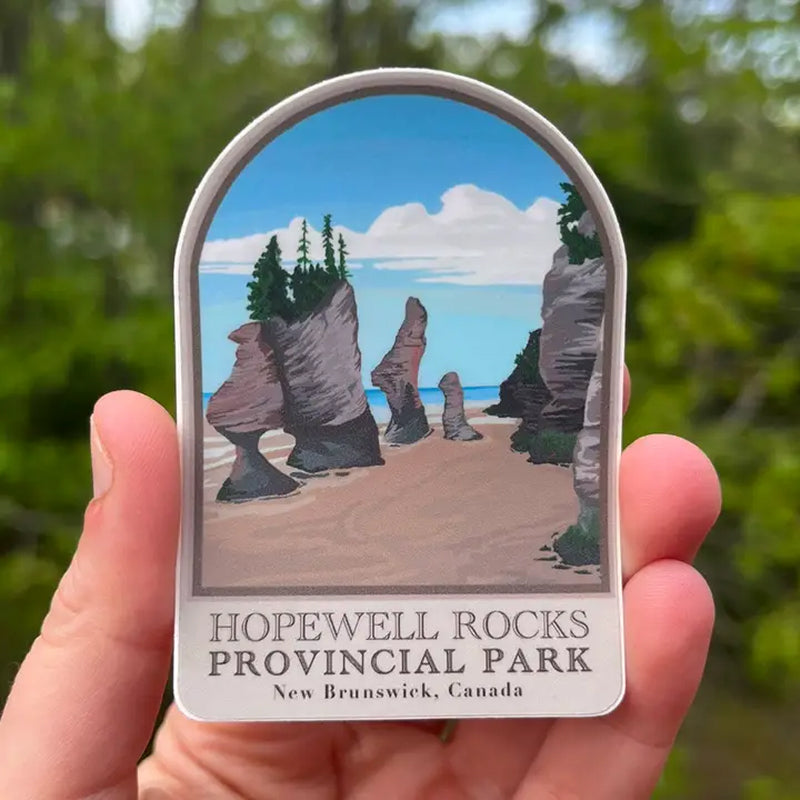 Bygone Art Project | Hopewell Rocks Park Sticker | Low Tide, Bay Of Fundy