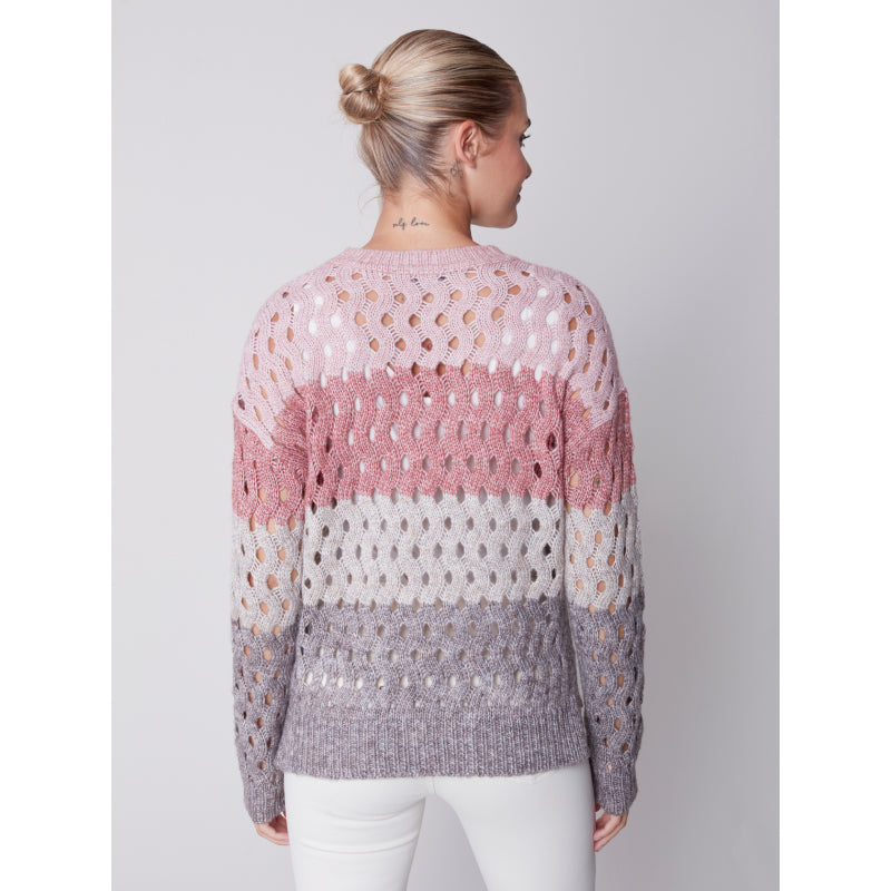 Charlie B Plushy Wavy Net Stitch Sweater