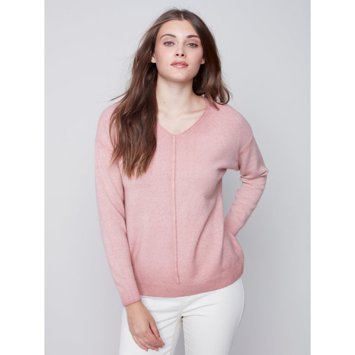 Charlie B Cold Dye V-Neck Sweater