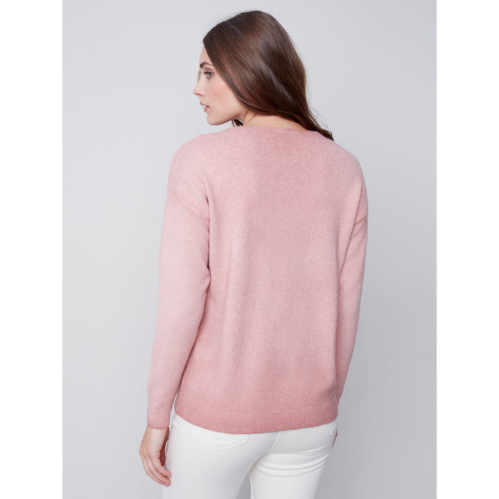 Charlie B Cold Dye V-Neck Sweater