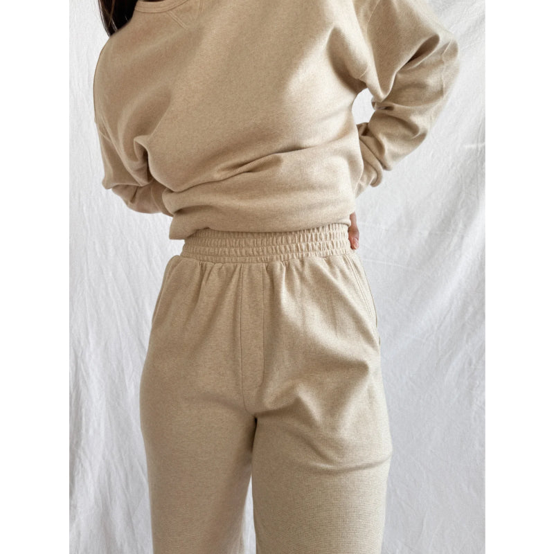 Ana + Zac Luxe Pant Oatmeal Micro Stripe