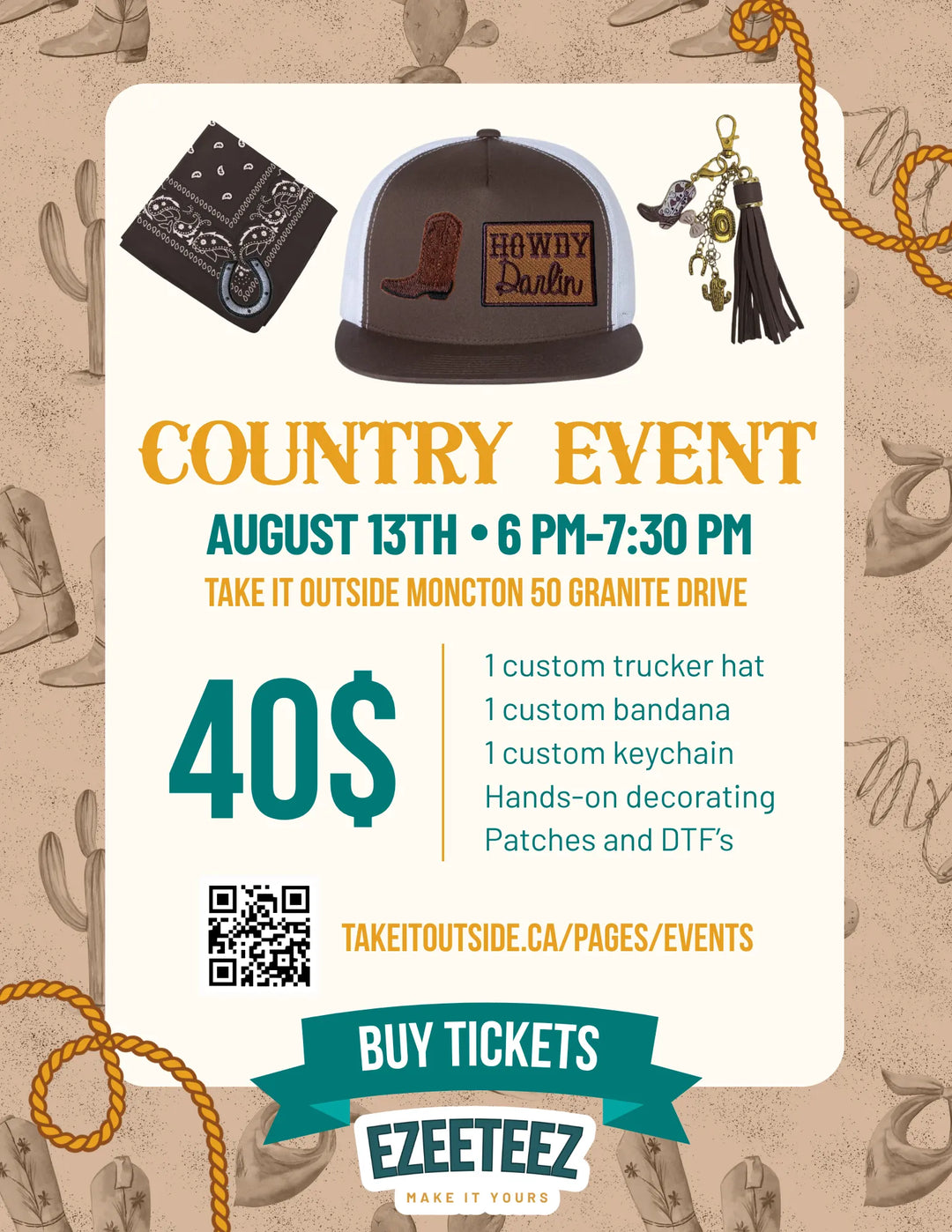 EzeeTeez Country Event Ticket