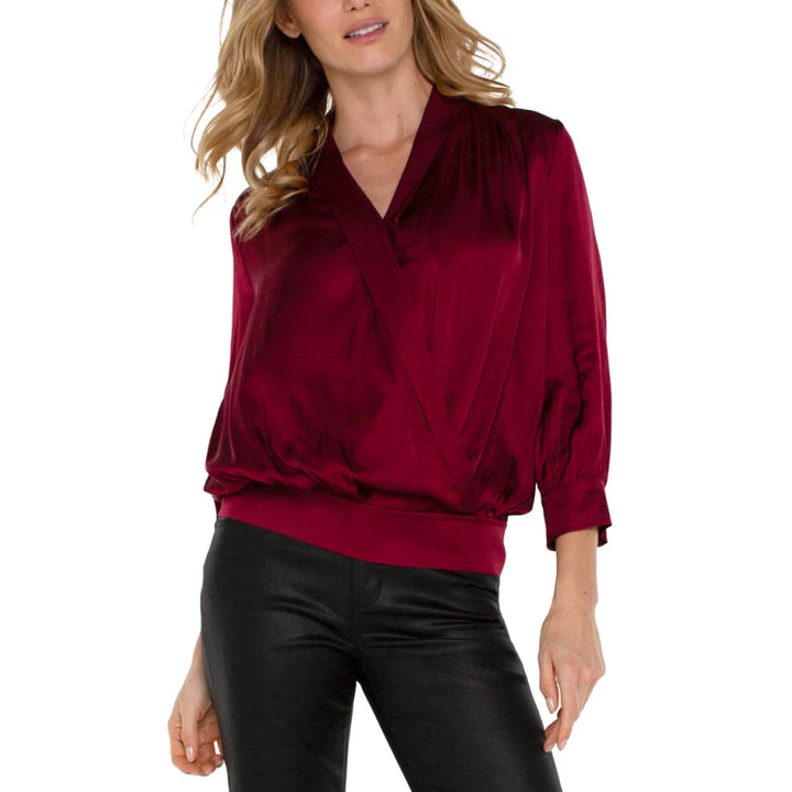 Liverpool Shawl Wrap Front Blouse