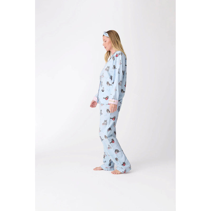 PJ Salvage Coffee & Cat Naps Flannel PJ Set