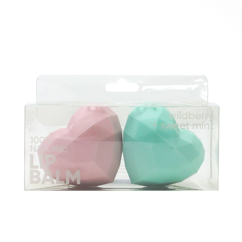 Rebels Refinery 2 Pack Heart Lip Balm PEGGABLE 100% Natural Mint /Wildberry