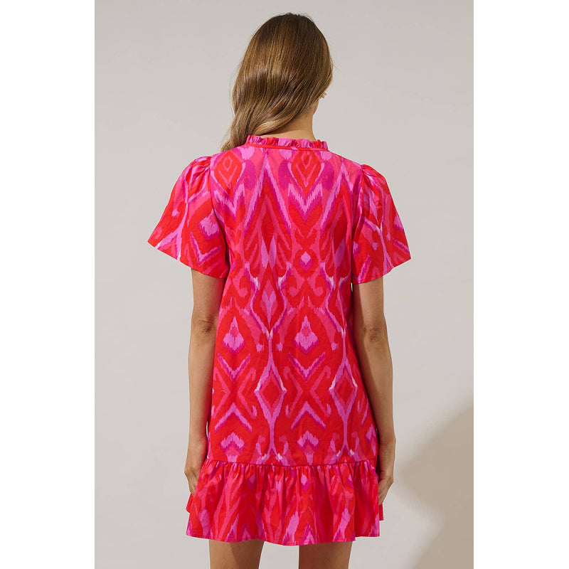 Sugarlips Blevin Ikat Celeste Mini Dress