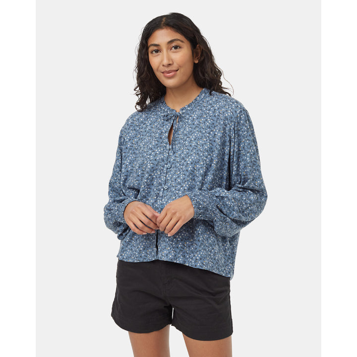 Tentree Women's EcoWoven Crepe Smocked Blouse