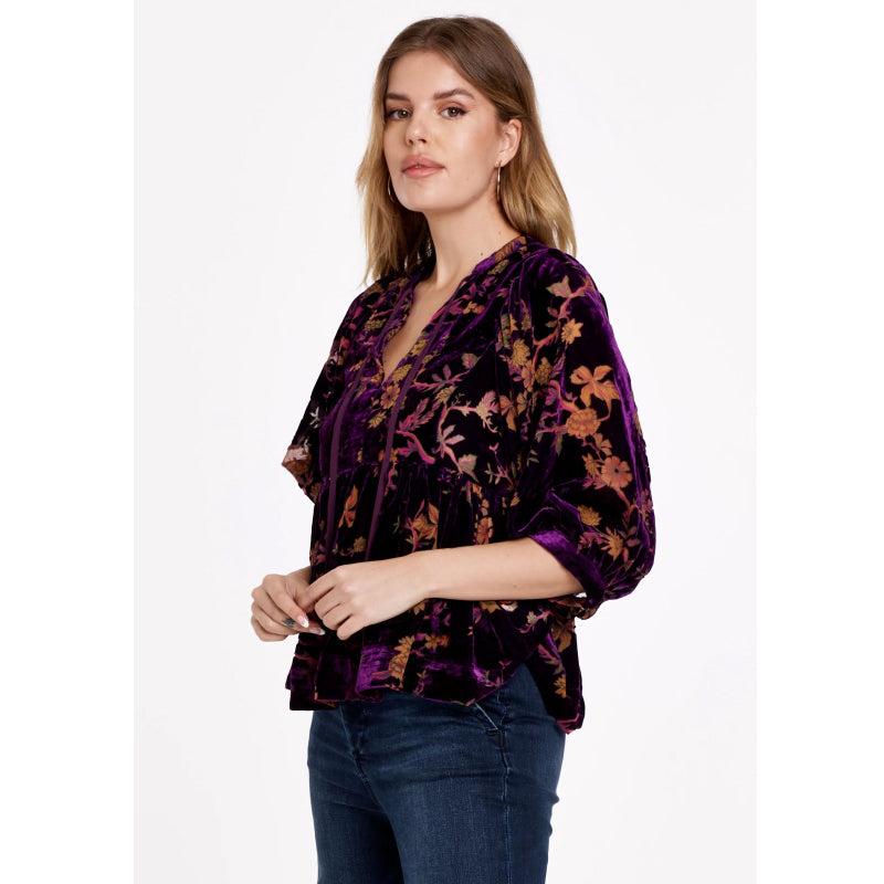 Dear John Malia Blouse - Imperial Purple Flower