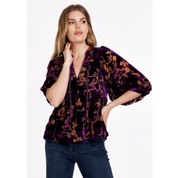 Dear John Malia Blouse - Imperial Purple Flower