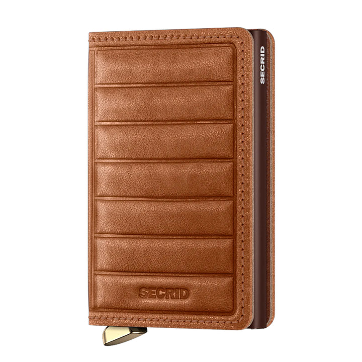 Secrid Slim Wallet Premium - Lignes Emboss Cognac