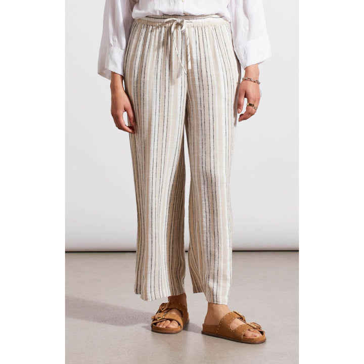 Tribal Linen Blend Striped Flowy Pants