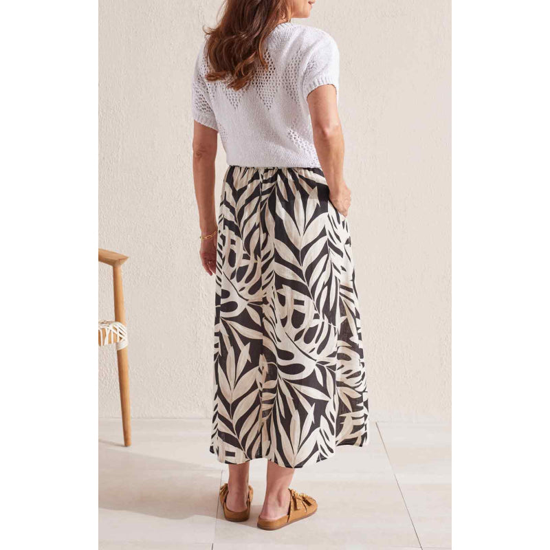 Tribal Pull-On Skirt w/ Front Pleat