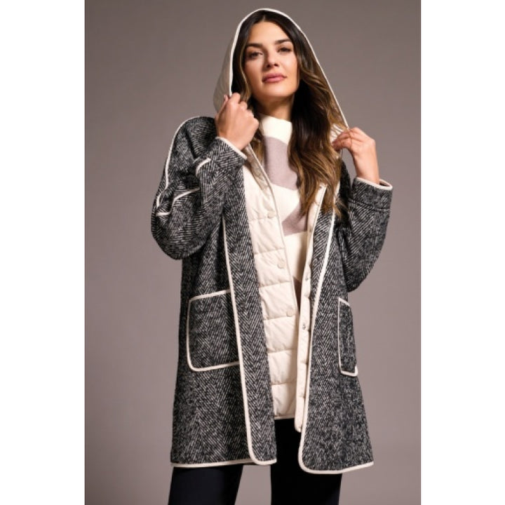 Tribal Long Sleeve Coat With Fooler Hood