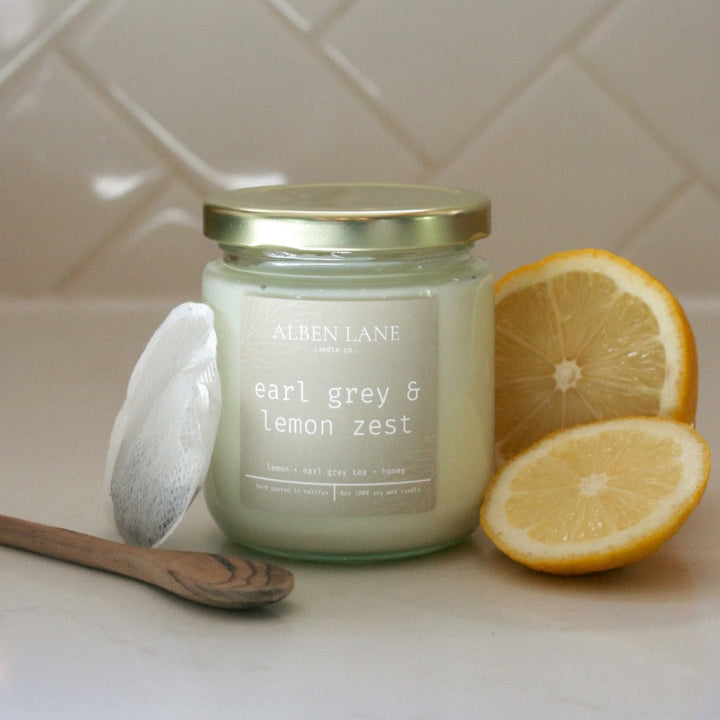 Alben Lane 8oz Candle - earl grey & lemon zest